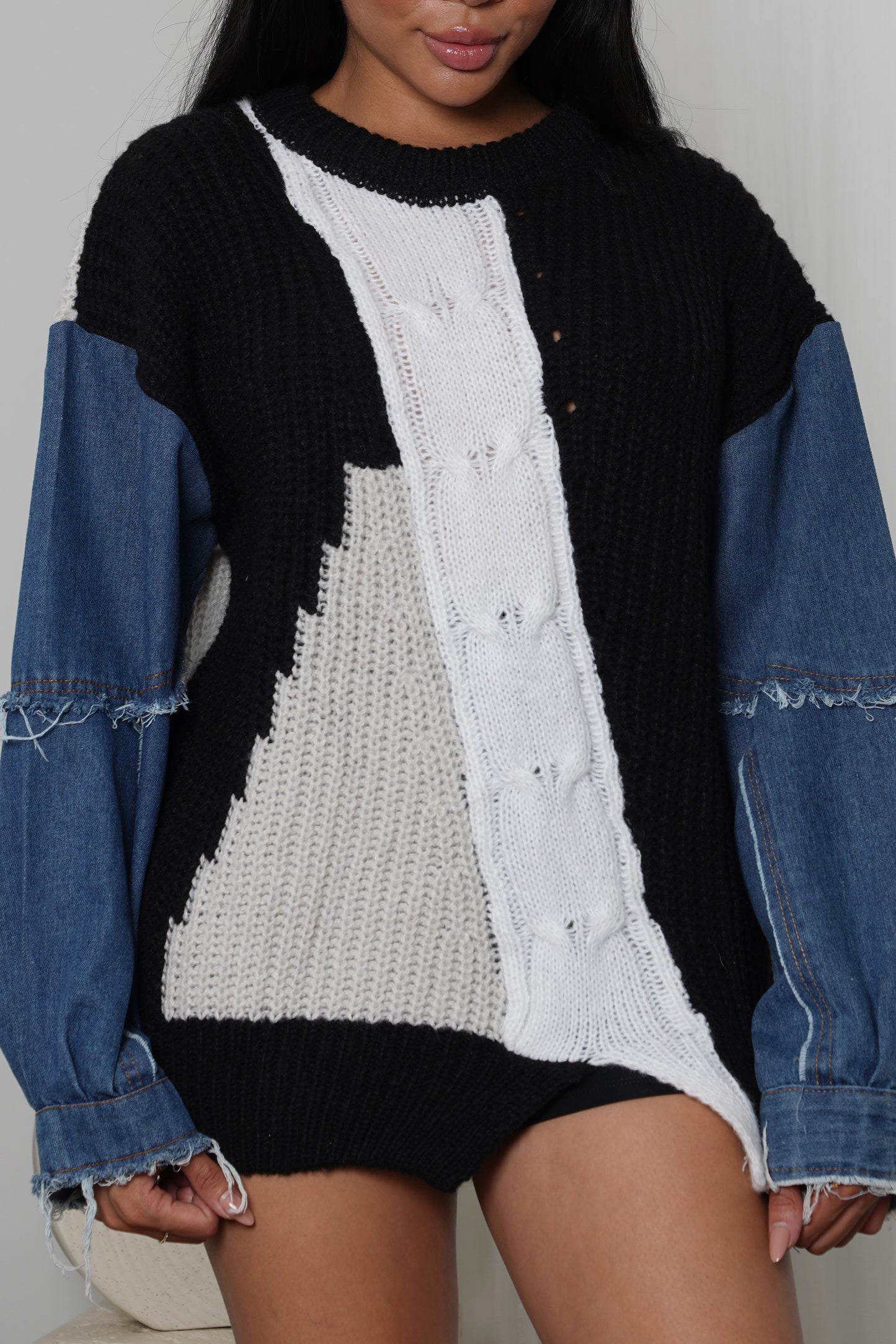 Denim Knit Sweater