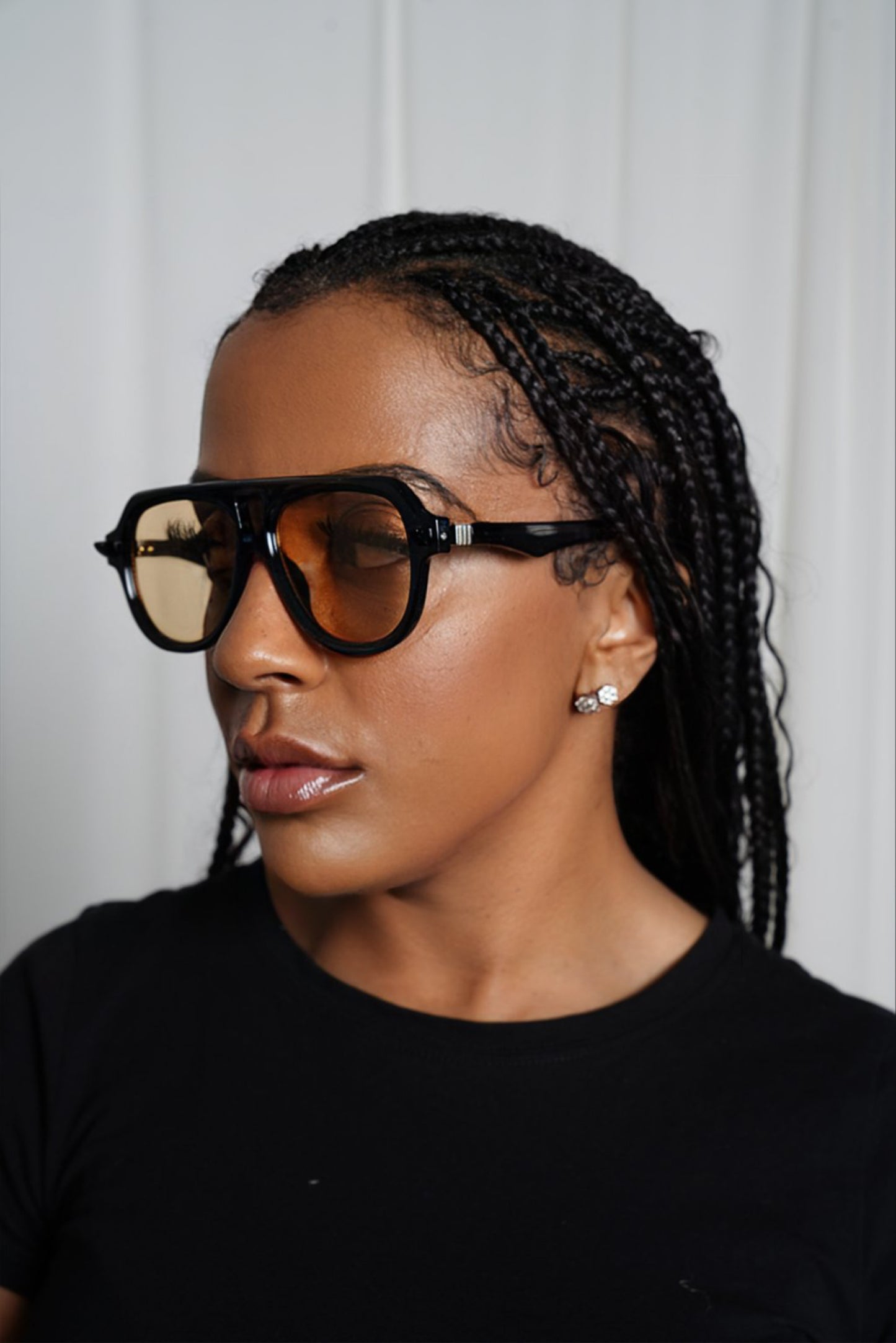 Double Bridge Peach Aviator Sunglasses